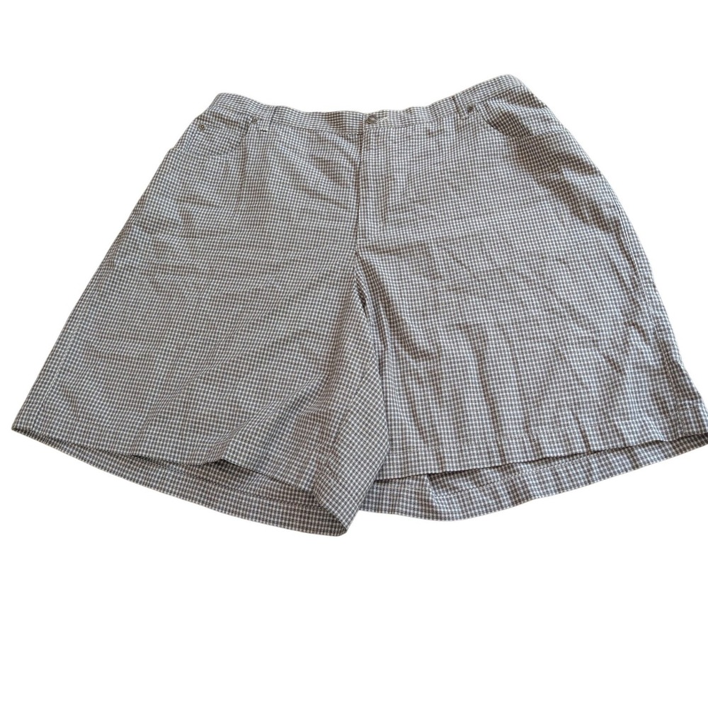 Elisabeth Liz Claiborne  Womens 20 Plus Black White Houndstooth Cotton Shorts